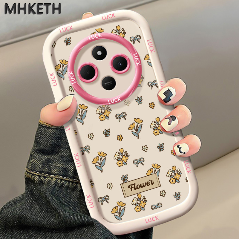 MHKETH เคสสำหรับ Xiaomi Redmi 14C 5G A4 5G A14R 5G POCO C75 5G POCO M7 5G เคสโทรศัพท์ซิลิโคนลายดอกไม้ตัดแบบส่วนบุคคล