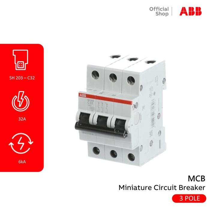 Abb Mcb 3P 32A 6Ka Sh203-C32 2Cds213001R0324