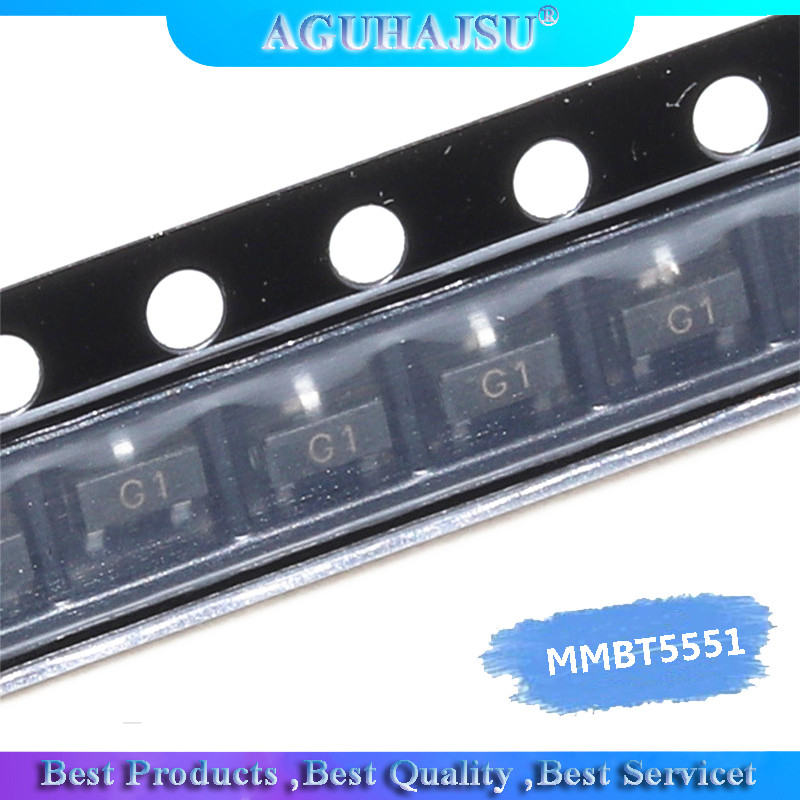100PCS 2N5551 SOT23 MMBT5551 G1 SOT23 3 SMD Bipolar ทรานซิสเตอร์ BJT PNP ทรานซิสเตอร์ใหม่และต้นฉบับ