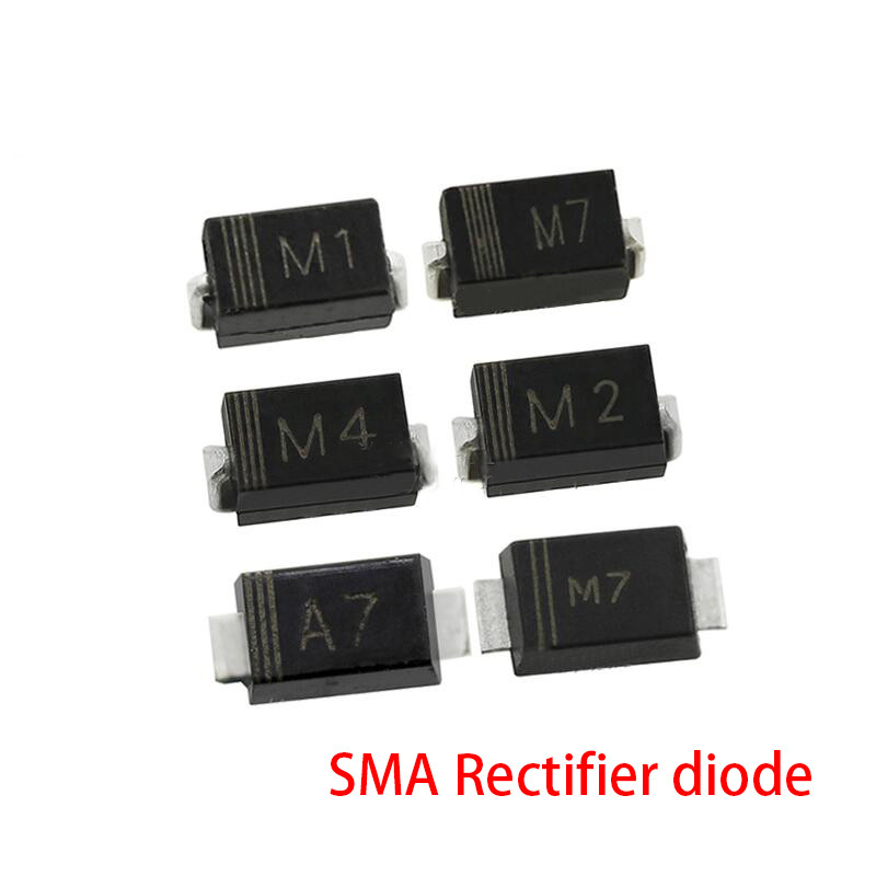 100PCS SMA Rectifier ไดโอด 1N4001 M1 1N4004 M4 1N4007 M7 FR107 RS1M FR207 RS2M HER108 US1M SF18 ES1J