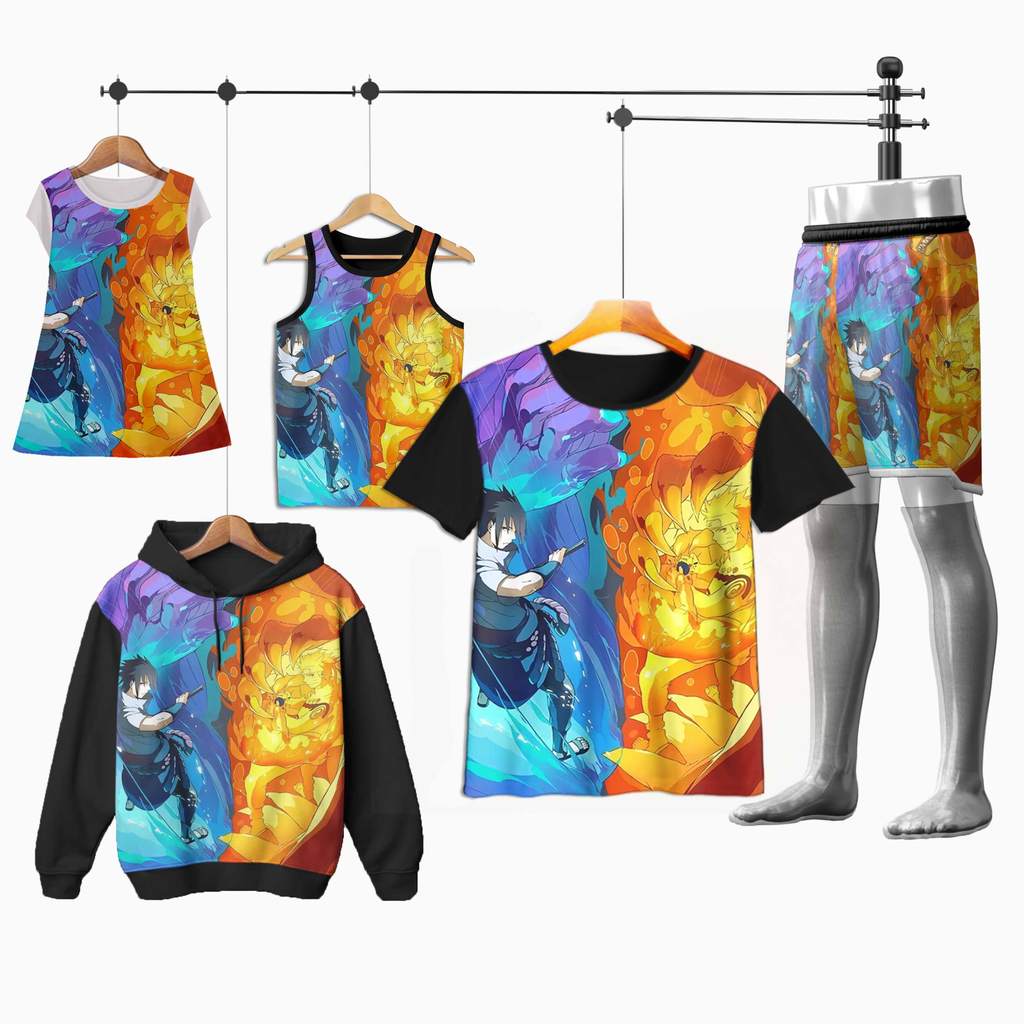 นารูโตะซาสึเกะ 08nx005 3ง อะนิเมะเสื้อยืดกางเกงชุด เล็กบอง แจ็คเก็ตสําหรับเด็กและผู้ใหญ่ - เจคิดส์