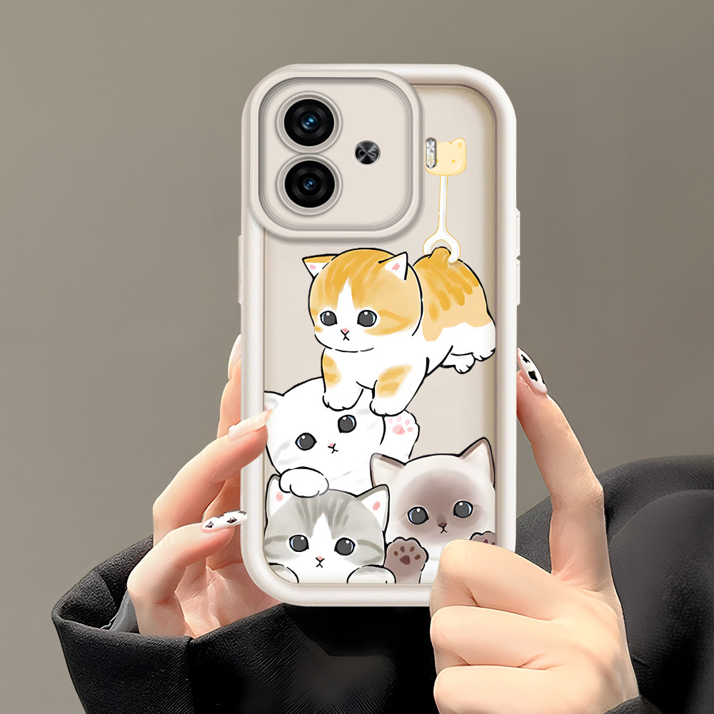 ปลอก Hp Untuk VIVO iQOO Z9 5G เคส Kesing ปกป้องโทรศัพท์ TY DLJ C824 ดอกไม้