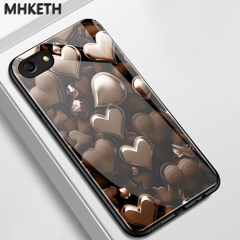 เคสสำหรับ OPPO A83 2018 A1 2018 เคสโทรศัพท์แก้วลายความรักส่วนตัว