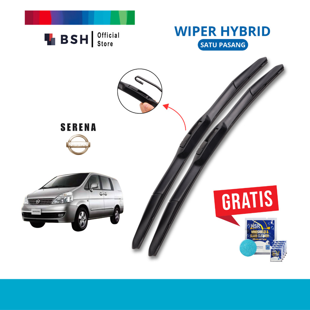 ที่ปัดน้ําฝน Nissan Serena C26 / C27 ไฮบริด | ฟรีสบู่ทําความสะอาดเชื้อราแก้ว 5 เม็ด