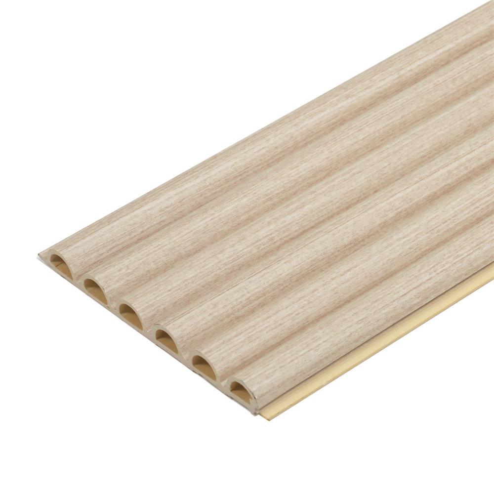 CROBERN แผ่นผนัง WPC FJ2002 WPC02 15.8x1.5x240 ซม. สีขาวลายไม้ จัดส่งโดย HomePro