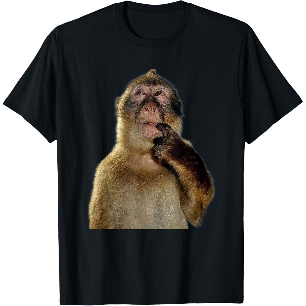 เสื้อยืด Thinking Monkey Meme เสื้อยืด Unisex