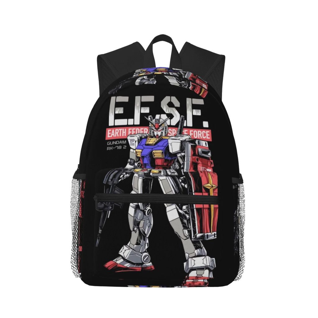 MOBILE SUIT GUNDAM กระเป๋าเป้สะพายหลังกันน้ําระดับพรีเมียมสําหรับผู้ชายผู้หญิง - กระเป๋าเป้สะพายหลังที่ทนทานมีสไตล์สําหรับการเดินทางเดินป่าโรงเรียน