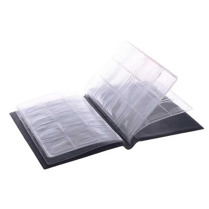 Fguh- World Coin Stock 120 Slot Coin Collection Album Wallet