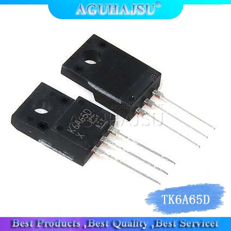 10pcs TK6A65D TO 220F K6A65D TO 220 TK6A65 TO220F MOSFET N Ch FET 650V 4.0s IDSS 10 uA .95 โอห์ม