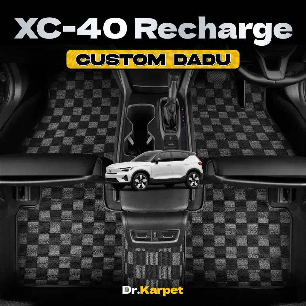 Volvo XC-40 ชาร์จใหม่ได้ - Dr Karpet Custom Fit ชุดพรม Dau Kereta กันลื่น 2X Tebal