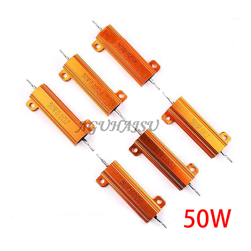 50W 5% อลูมิเนียมโลหะกรณี Wirewound Resistor 1R 2R 3R 6R 8R 10R 1 2 3 6 8 10 โอห์ม