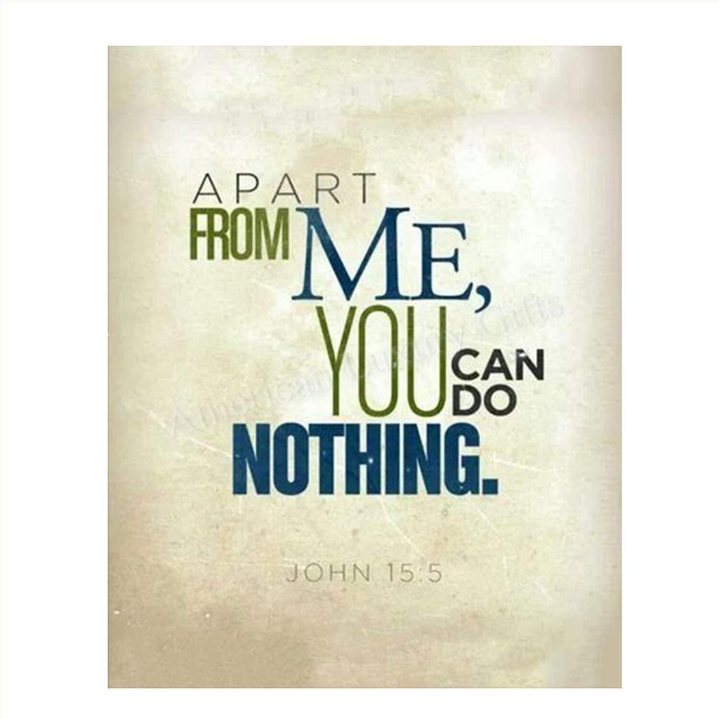 Apart From Me You Can Do NothingJohn : Bible Verse Wall Art-xModern Scripture Wall PrintReady to Fra