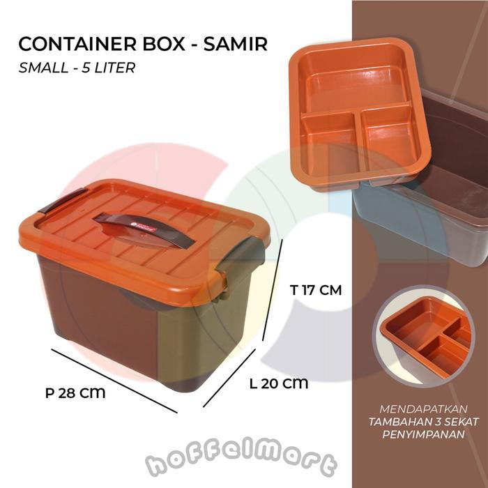NEWs MULTIPURPOSE SAMIR CONTAINER BOX - กล่องเก็บของกล่อง Samir 5 ลิตรพร้อมตัวแบ่ง