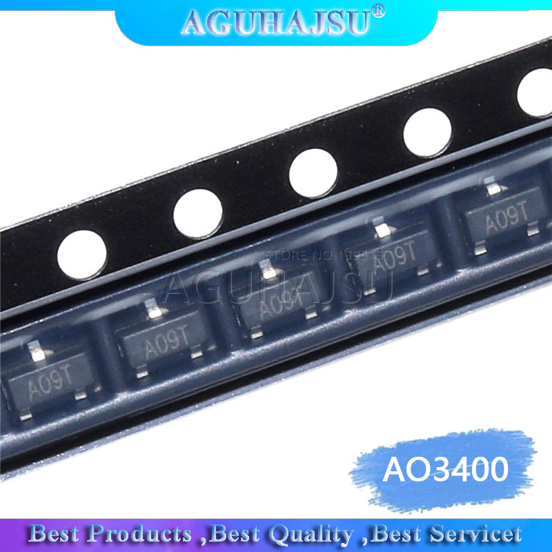 50PCS AO3400 SOT23 AO3400A SOT 23 A09T SOT ใหม่ MOS FET ทรานซิสเตอร์