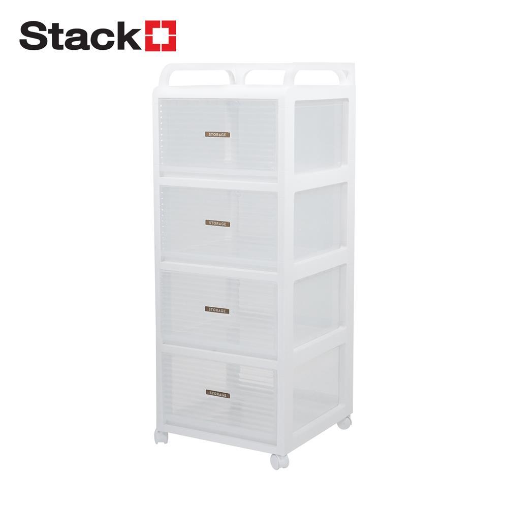 STACKO ชั้นลิ้นชัก 4 ชั้น AUGA 41x40x104.3 ซม. สีขาว จัดส่งโดย HomePro