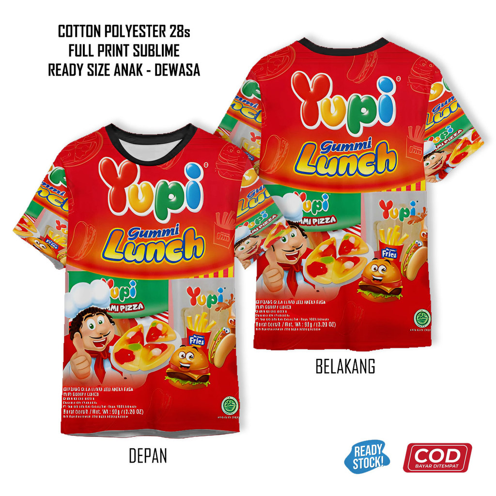 เสื้อยืดขนมยูปี้พิมพ์ลายเต็มเท่ | เสื้อผ้า 3D Unisex สําหรับเด็กและผู้ใหญ่ - Sarana 3D