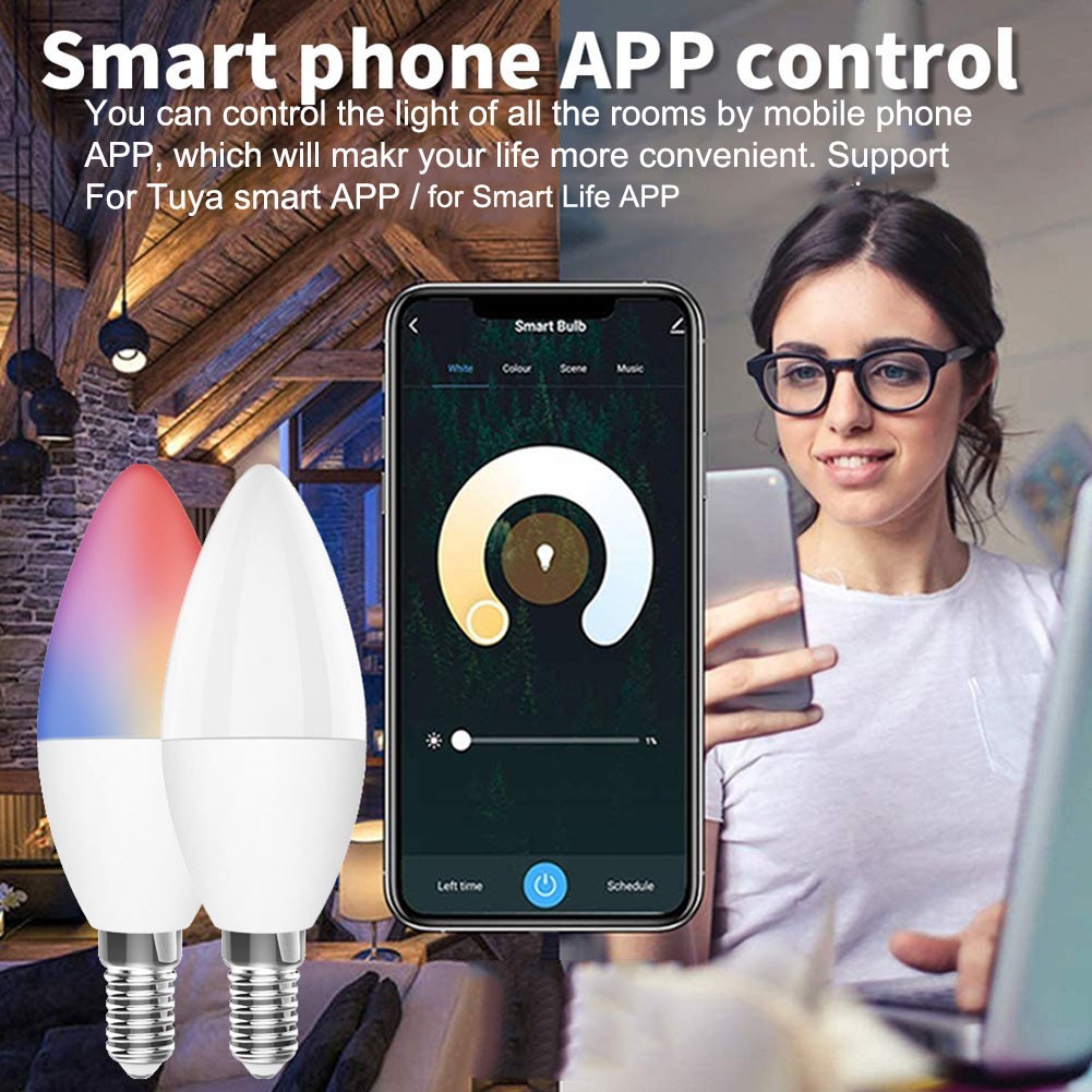 [DML] สําหรับ Tuya Smart WiFi Bulb- ไฟ LED ควบคุมด้วยเสียงสําหรับห้องบ้าน- เข้ากันได้กับ