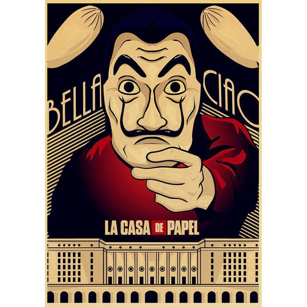 Hot ใหม่ทีวีแสดงเงิน Heist ภาพวาดผ้าใบ Wall Art Nordic โปสเตอร์และพิมพ์ภาพผนังสําหรับห้องนั่งเล่นตกแ