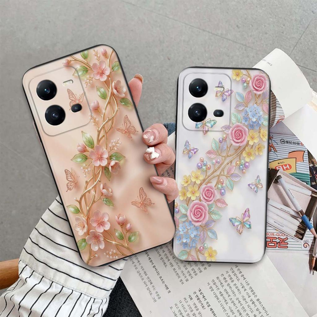 เคส Vivo V25 / V25E / V25 Pro พิมพ์ลายดอกไม้ แฟชั่นสวยๆ