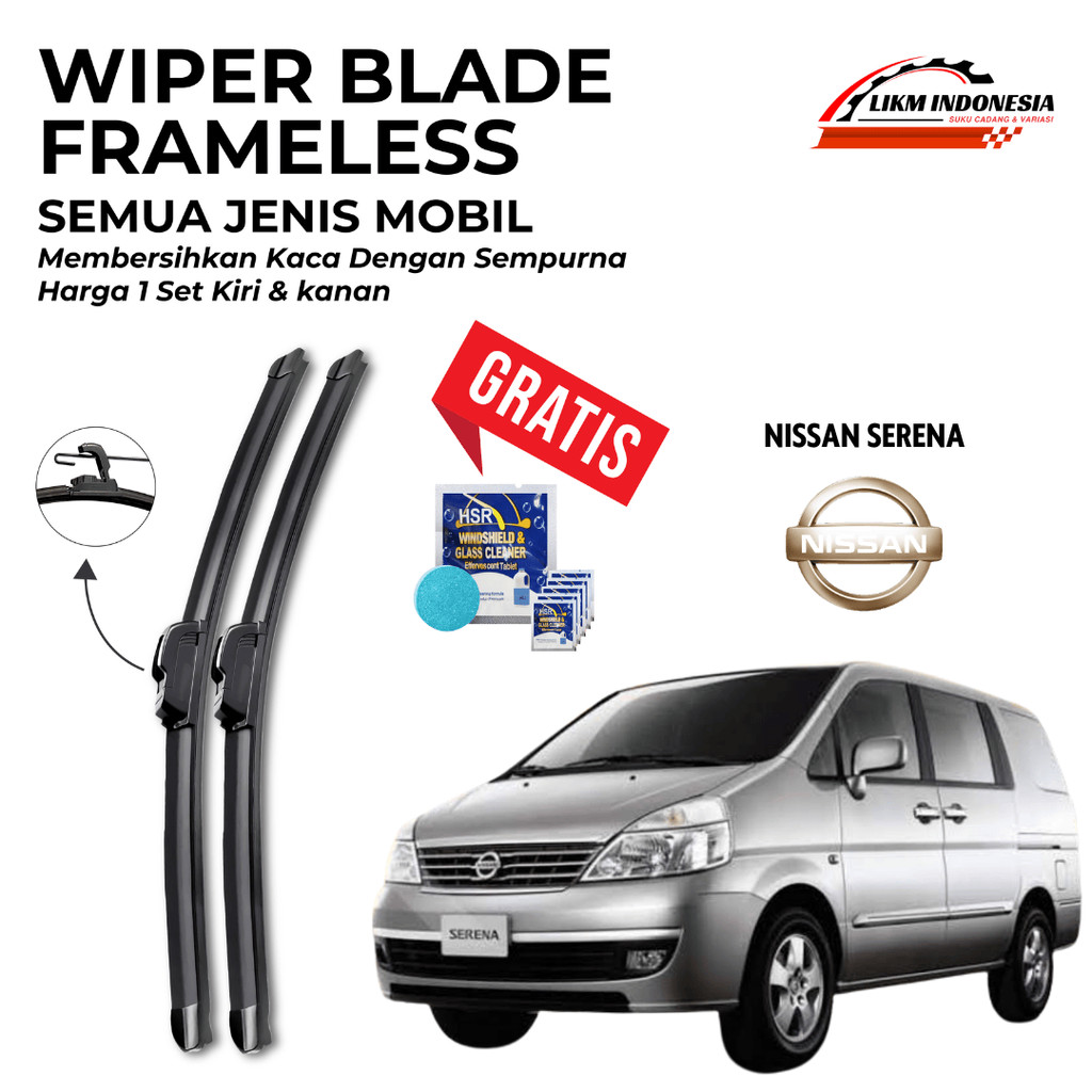 Nissan Serena C26 / C27 ที่ปัดน้ําฝนไร้กรอบ | ฟรีสบู่ทําความสะอาดเชื้อราแก้ว 5 เม็ด
