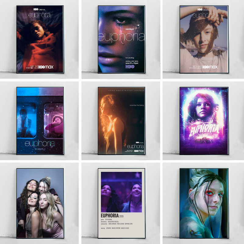ใหม่ Euphoria TV Series Zendaya Season 2 ร้อนใหม่ภาพยนตร์โปสเตอร์พิมพ์ Wall Art ภาพวาดผ้าใบภาพของขวั