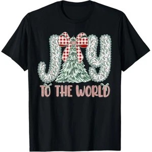 ใหม่ล่าสุด Joy To The World Jesus Christian Christmas Xmas Tree Holiday เสื้อยืด
