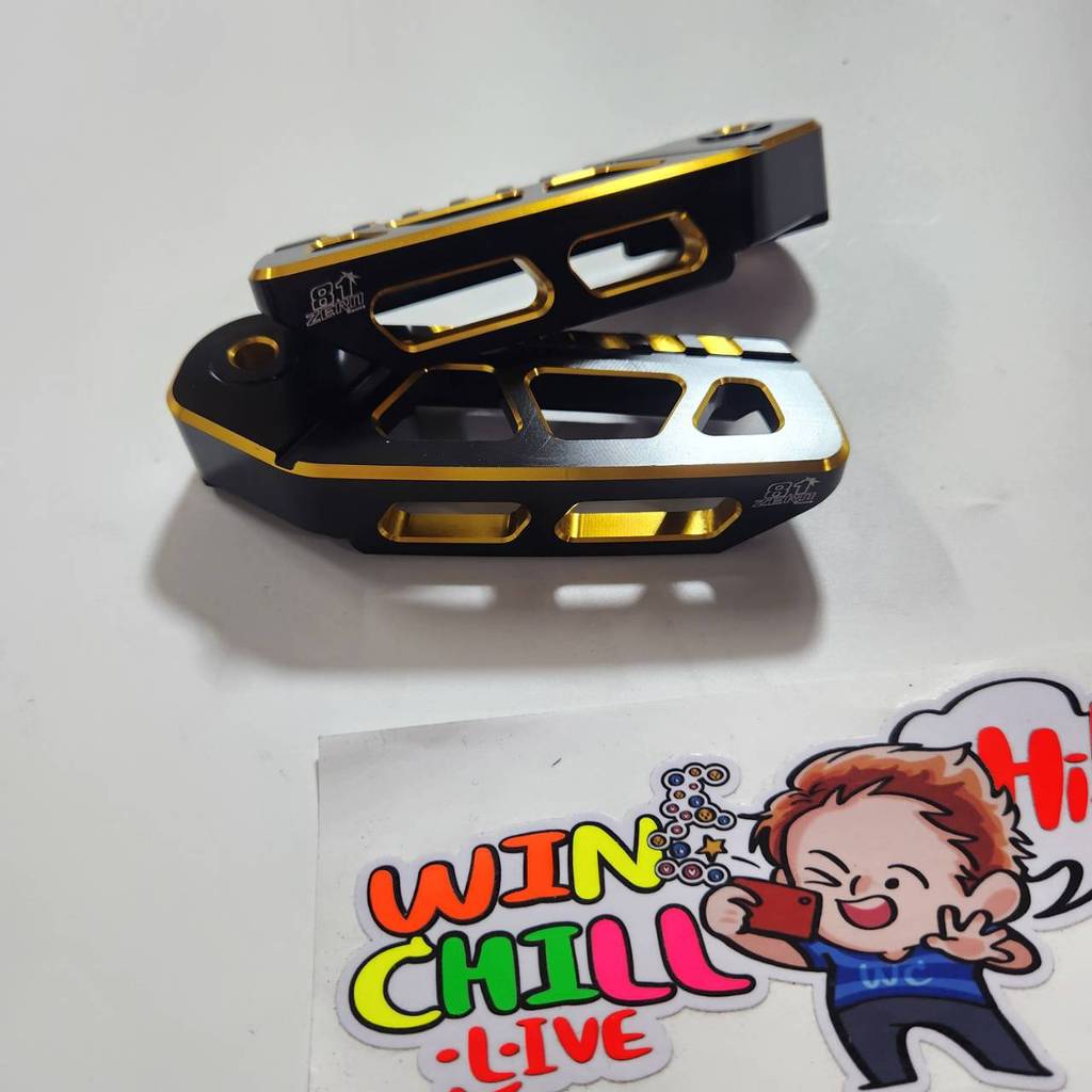 ZERN8.1 V3 พักเท้าหลัง จีออโน่ GIORNO สีทองตัดดำ เจาะหน้า เจาะข้าง ไล่เบา งานCNC