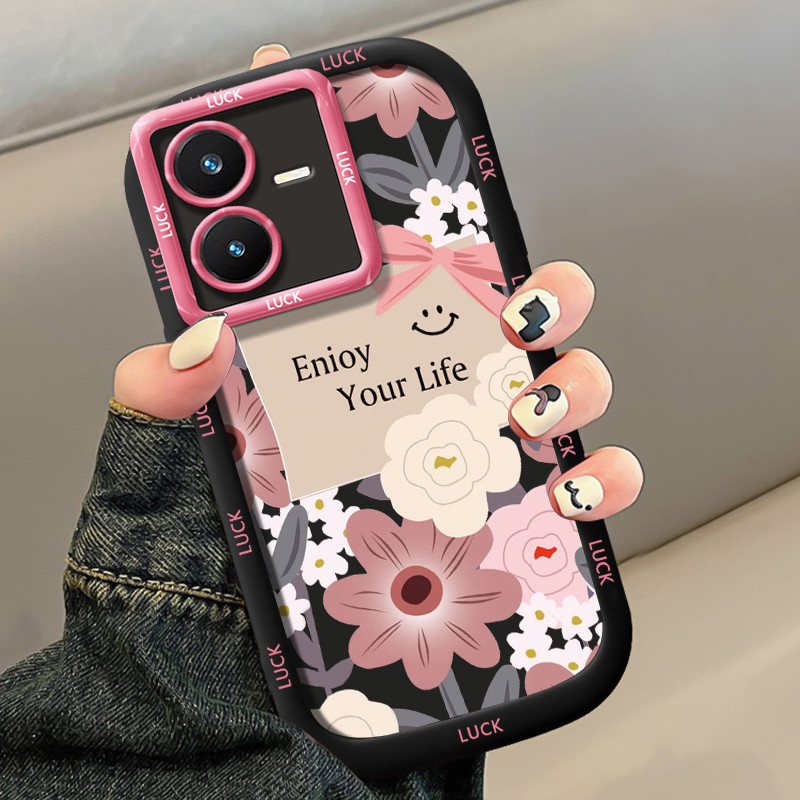 เคสสำหรับ VIVO Y22 Y22s เคสโทรศัพท์ดอกไม้ซิลิโคนกันกระแทก