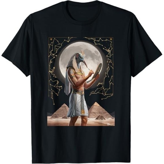 ใหม่ล่าสุด Thoth Egyptian God Egyptian Mythology พีระมิดอียิปต์โบราณเสื้อยืด