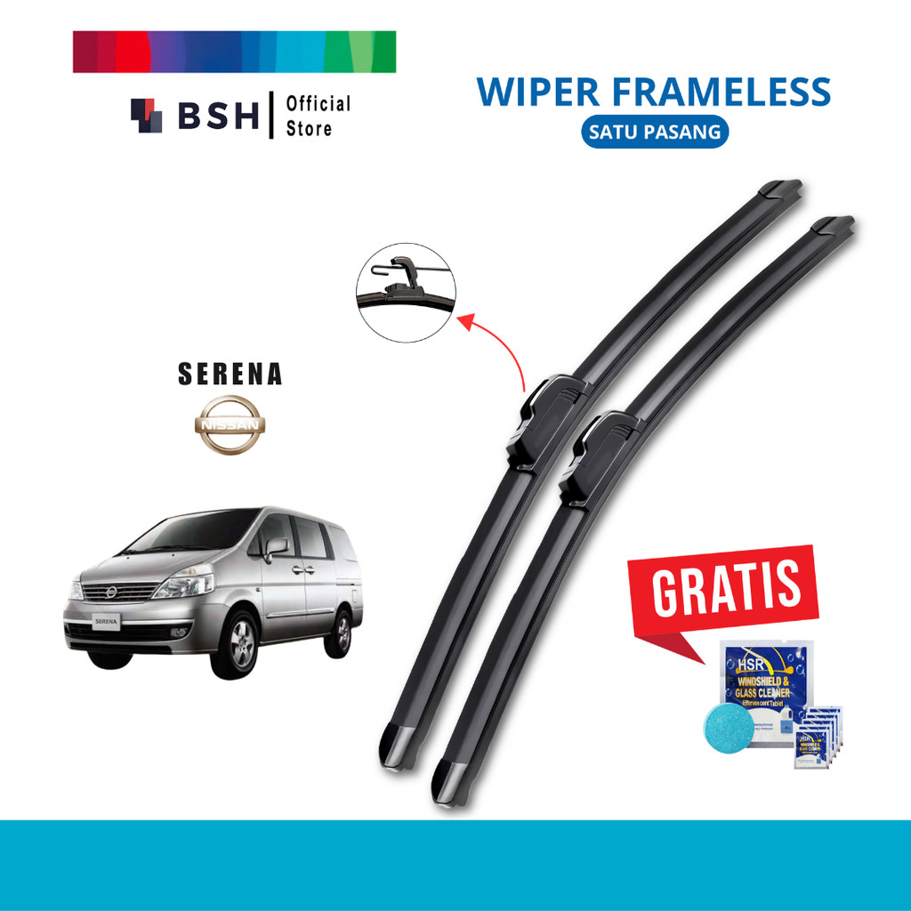 Nissan Serena C26 / C27 ที่ปัดน้ําฝนไร้กรอบ | ฟรีสบู่ทําความสะอาดเชื้อราแก้ว 5 เม็ด