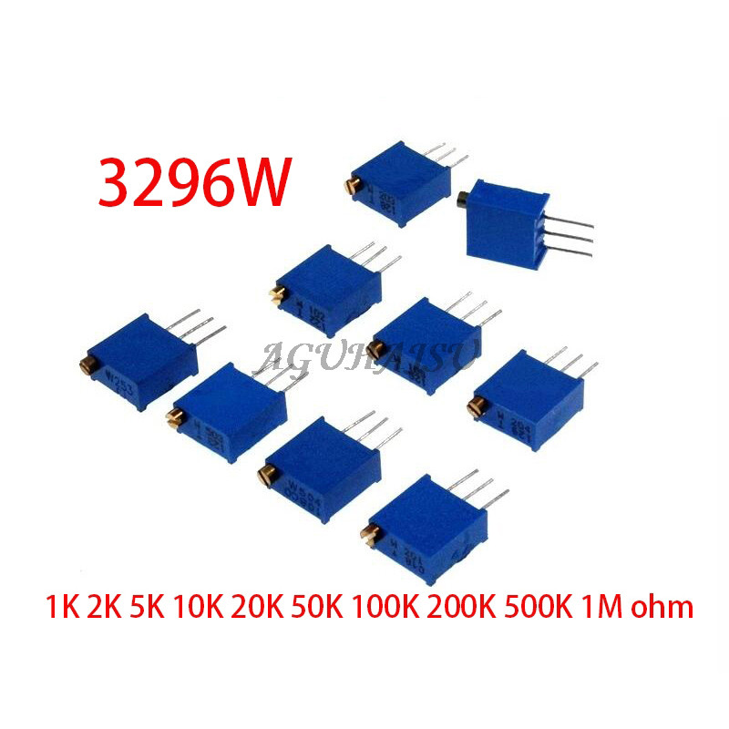 10pcs 3296W 3296 50 100 200 500 โอห์ม 1K 2K 5K 10K 20K 50K 100K 200K 500K 1M โอห์ม 103 100R 200R 500