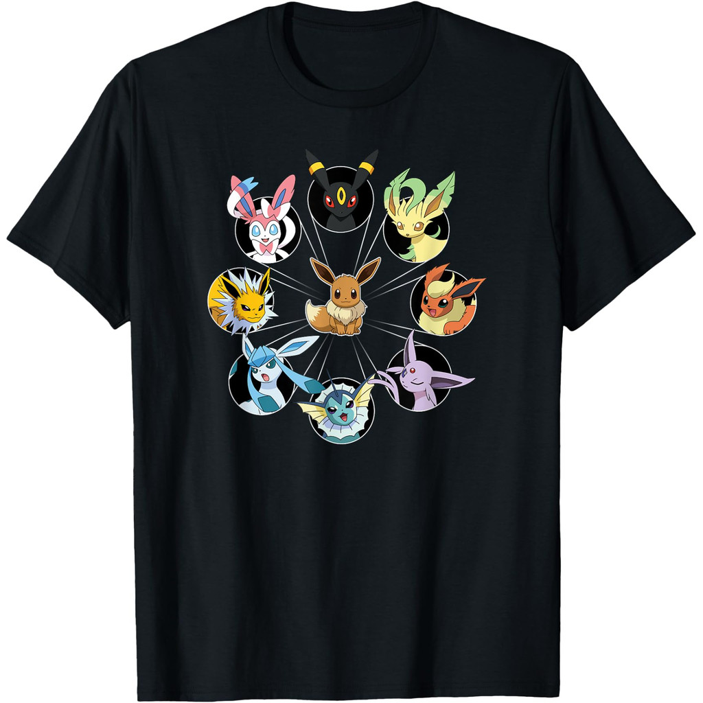 Pokémon - Eevee Evolution Circle เสื้อยืดของขวัญสําหรับผู้ชาย