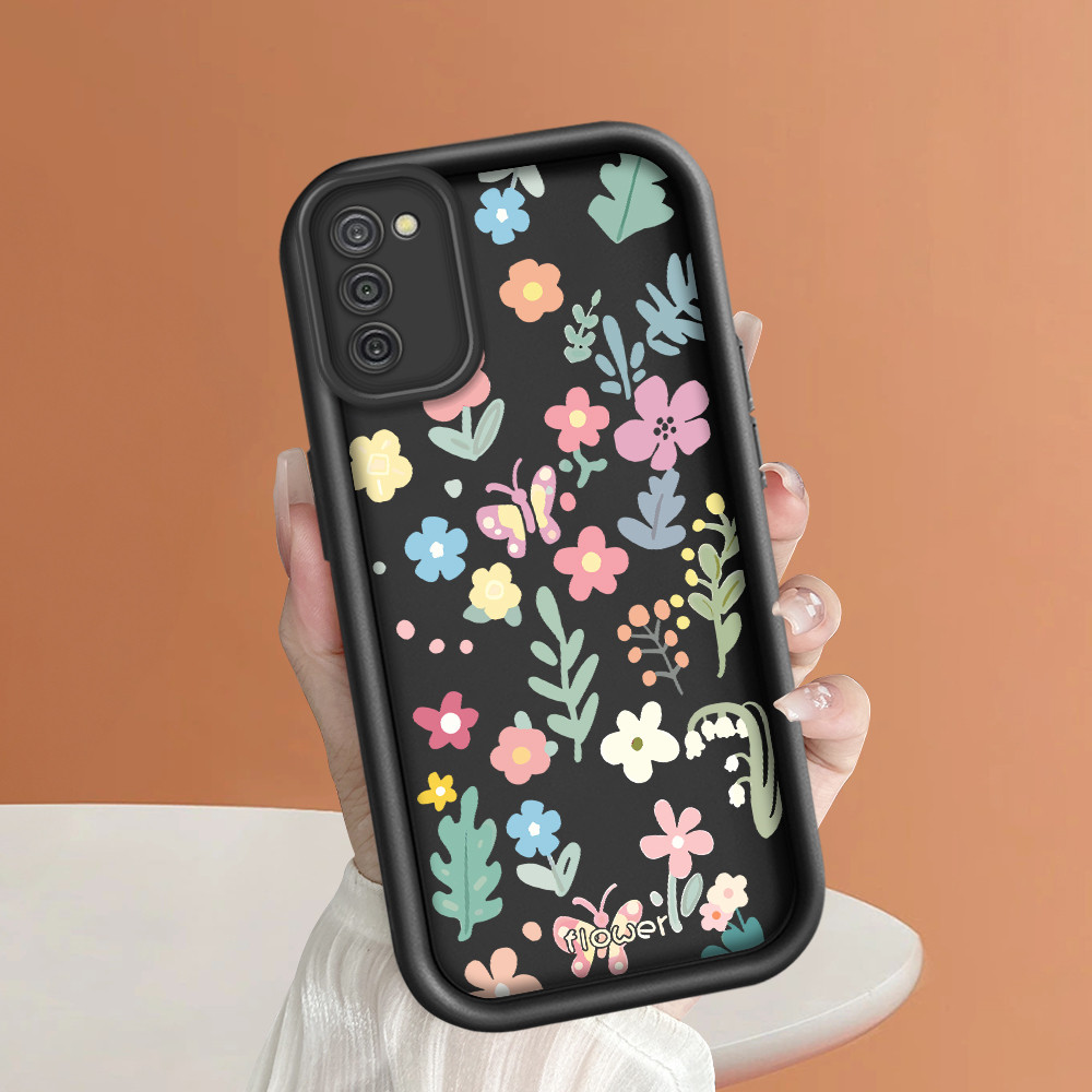 HP เข้ากันได้กับเคส Samsung Galaxy A03S A02S ปกป้องโทรศัพท์ TY DLJ C8-2830 ดอกไม้