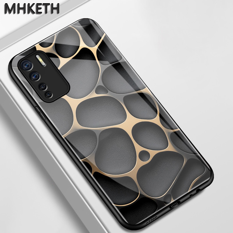 เคสสำหรับ OPPO A91 Reno 3 F15 เคสโทรศัพท์แก้วรังผึ้งที่ออกแบบน้อยที่สุด