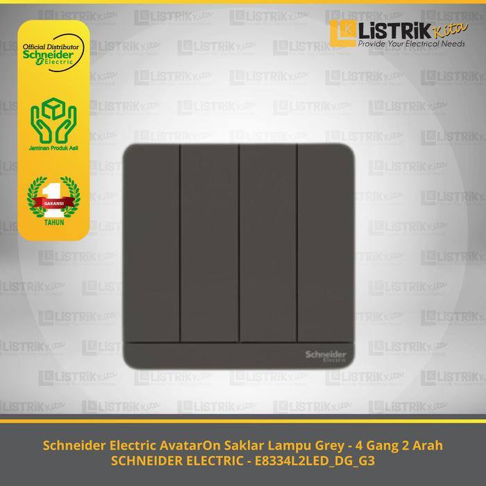 Schneider Avataron Grey 4 Gang 2 Way สวิตช์ไฟ