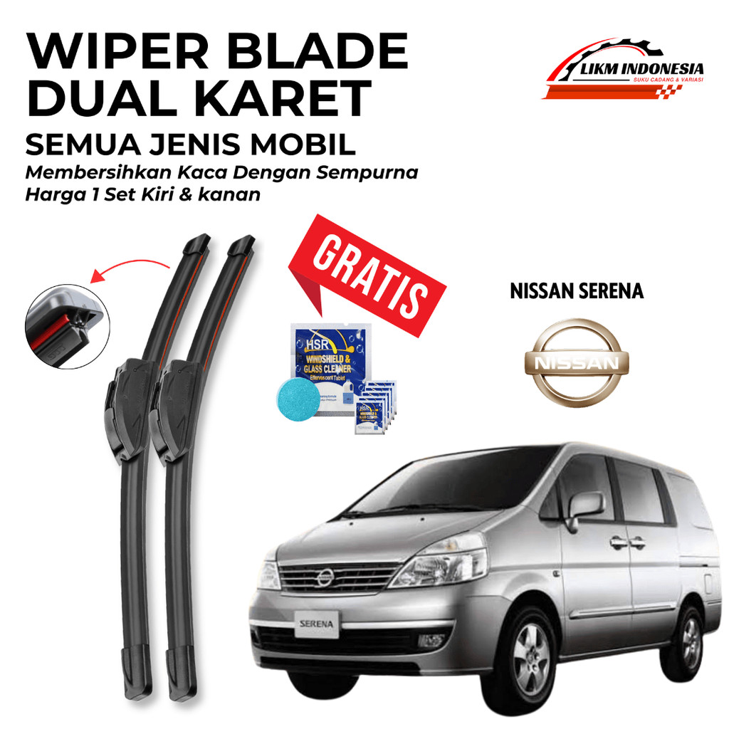 Nissan Serena C26 / C27 ที่ปัดน้ําฝนยางคู่ | ฟรีสบู่ทําความสะอาดเชื้อราแก้ว 5 เม็ด