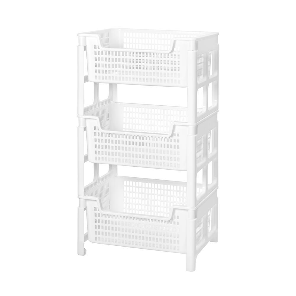 STACKO ชั้นวางของ 3 ชั้น PURE 40.7x32.7x72.5 ซม. สีขาว จัดส่งโดย HomePro