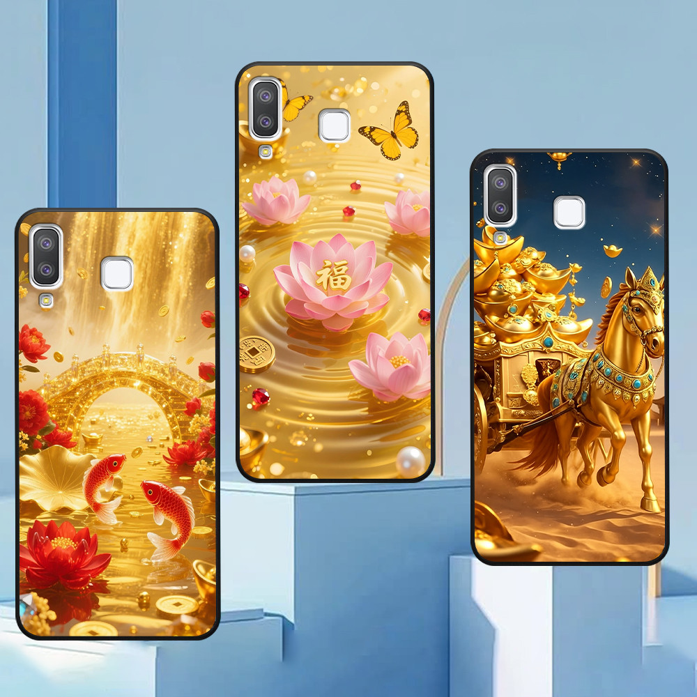 เคส Samsung A8 Star / A9 Star พิมพ์ลายกระเป๋าโชคลาภม้าและม้าเฉพาะ