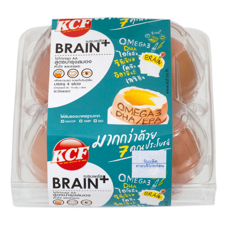 เคซีเอฟไข่ไก่เบรนพลัส แพค 4ฟอง KCF Brain Plus Eggs Pack 4pcs. [หมายเลขบาร์โค้ด 8859014000238]