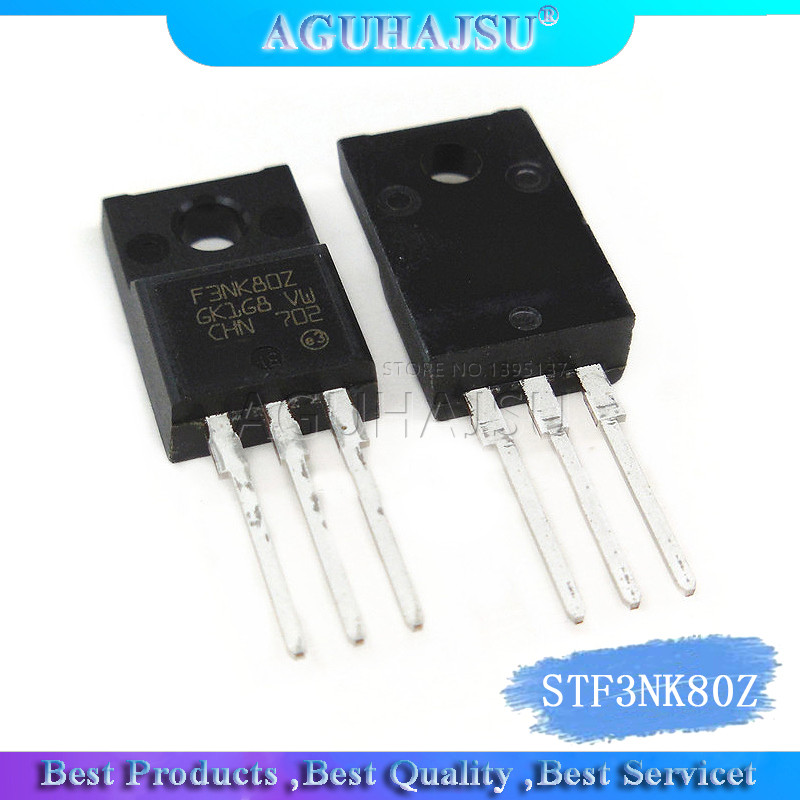 10 ชิ้น/ล็อตทรานซิสเตอร์ STF3NK80Z ถึง 220F ST 3A 800V MOS Switch Field Effect ทรานซิสเตอร์