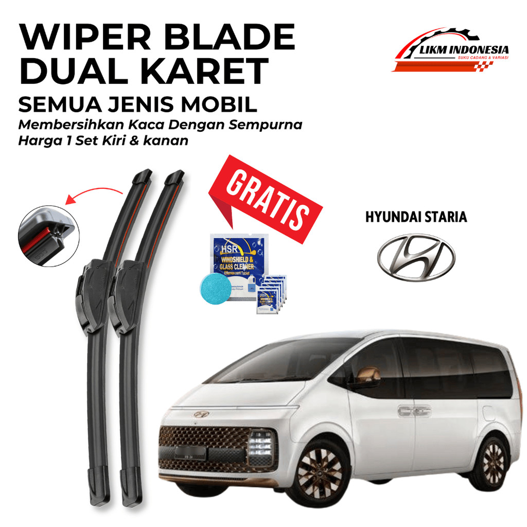 ที่ปัดน้ําฝนยางคู่ Hyundai Staria | ฟรีสบู่ทําความสะอาดเชื้อราแก้ว 5 เม็ด