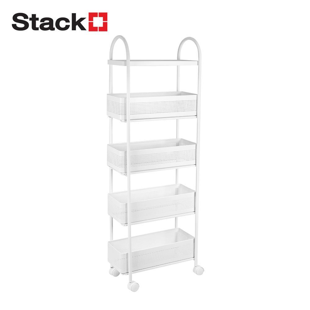 STACKO ชั้นวางของแคบ 5 ชั้น มีล้อ COMPACT 40X19.8X116 ซม. สีขาว