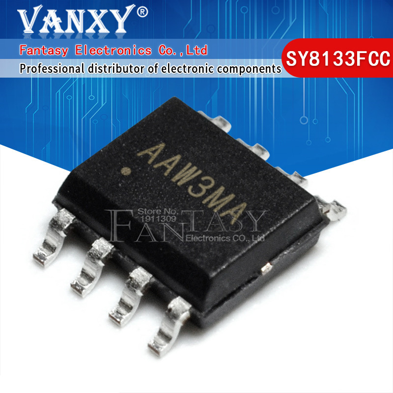 10PCS SY8133FCC SOP8 SY8133 SOP 8 SOP AAW3MA ประสิทธิภาพสูง 400KHZ 3A