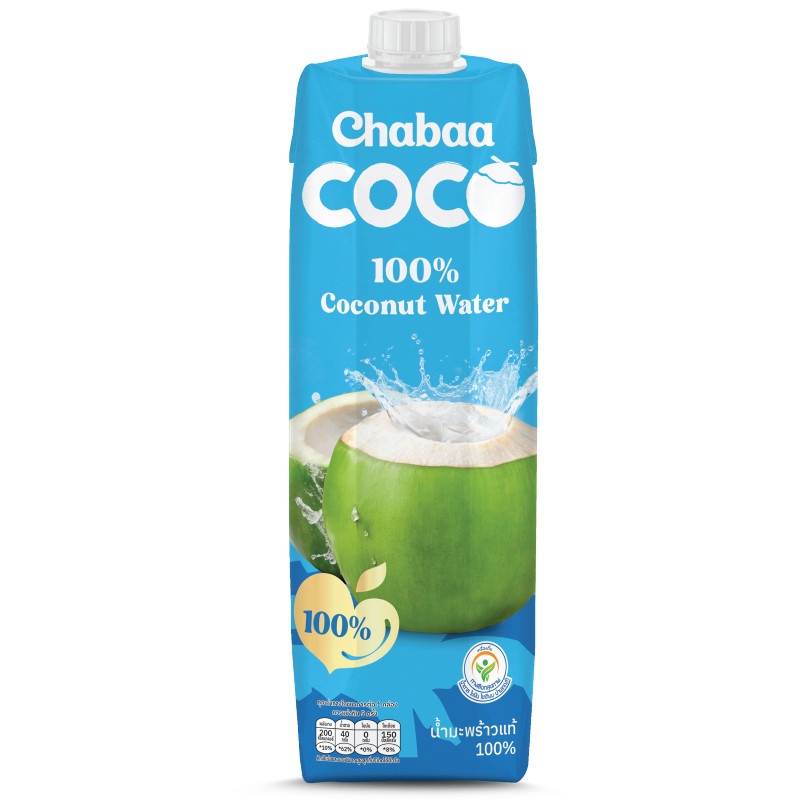 ชบาน้ำมะพร้าว100เปอร์เซ็นต์ 1ลิตร Chabaa Coconut Water 100percent 1ltr. [หมายเลขบาร์โค้ด 88547611800