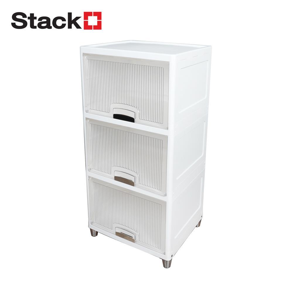 STACKO ตู้บานเปิดบน 3 ชั้น MOREZ 45X38X90 ซม. สีขาว จัดส่งโดย HomePro