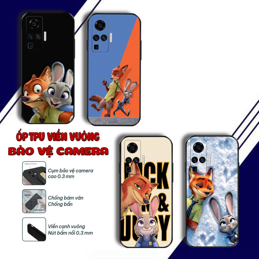 เคส Vivo X50, X50 Pro, X70, X70 Pro เคสสุนัขจิ้งจอกและกระต่าย zotopia น่ารัก