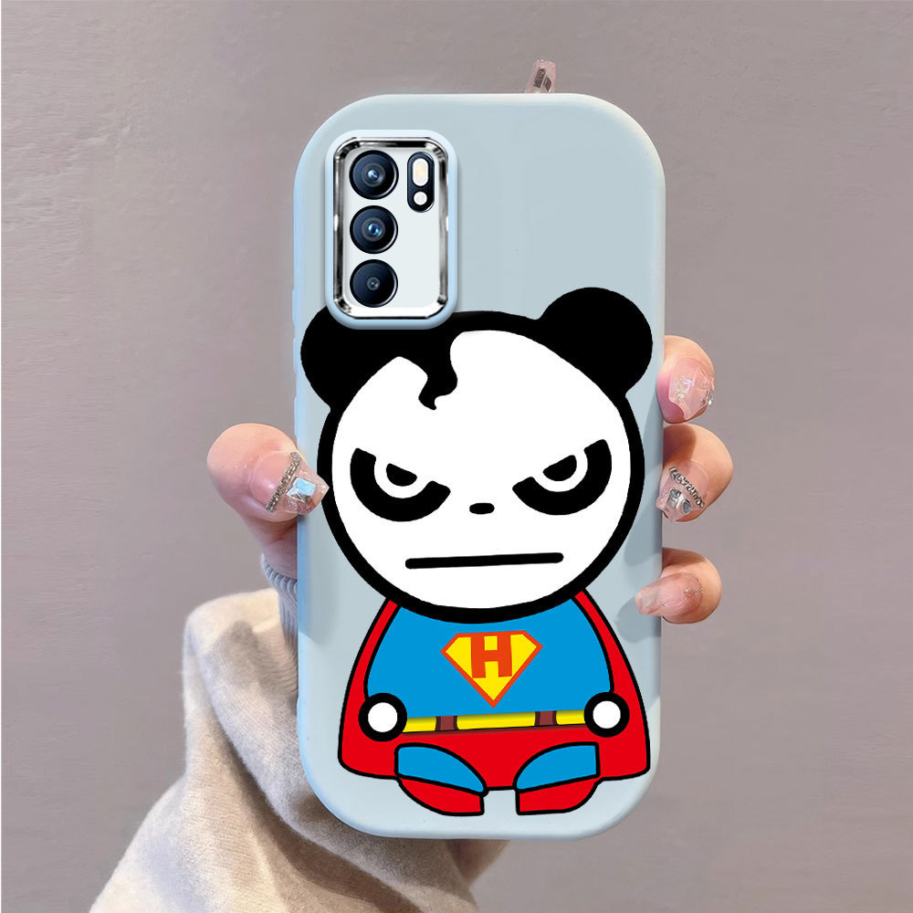 HP OPPO Reno 3 4 4f 5 6 7 7z 8 8T 8Z 4G 5G NEO9 ล่าสุดเคสโทรศัพท์มือถือ Panda Superman รูปแบบคุณภาพส