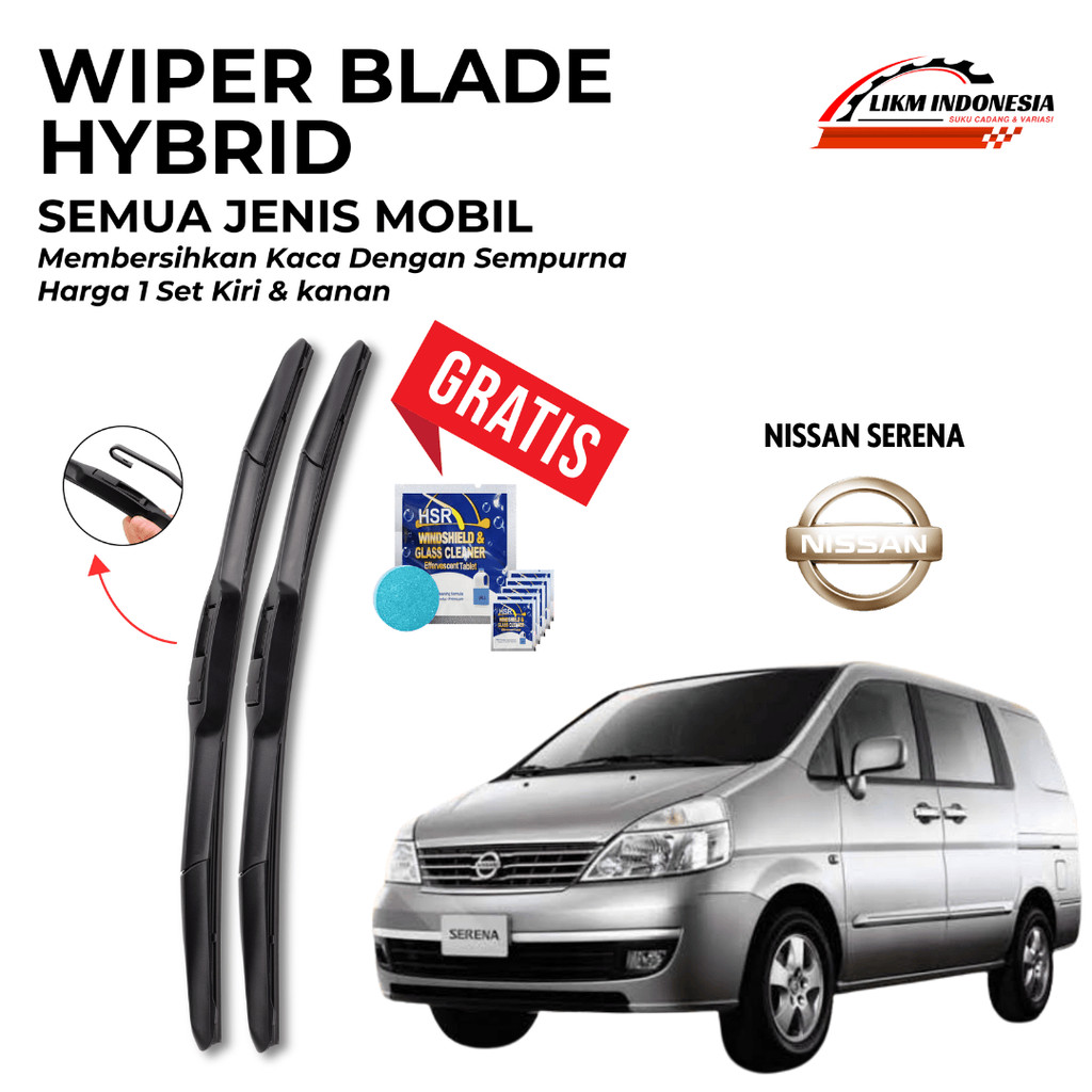 ที่ปัดน้ําฝน Nissan Serena C26 / C27 ไฮบริด | ฟรีสบู่ทําความสะอาดเชื้อราแก้ว 5 เม็ด