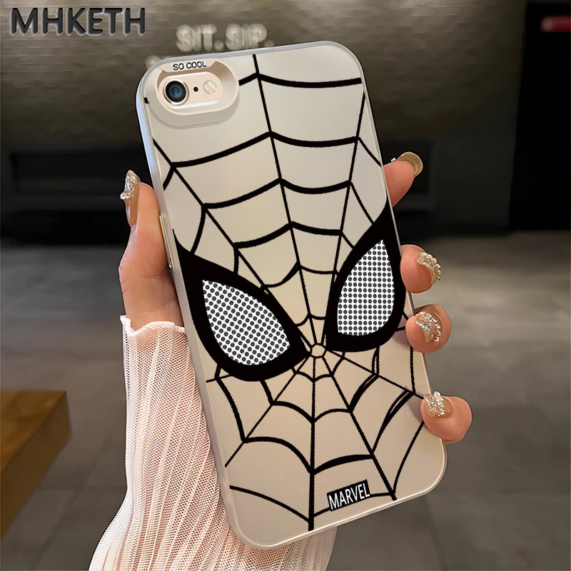 MHKETH เคสสำหรับ iPhone 6 Plus 6s Plus 7 Plus 8 Plus SE 2020 X Xr Xs Max เคสโทรศัพท์ออกแบบใยแมงมุมส่วนบุคคล