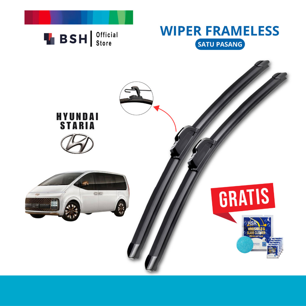 ที่ปัดน้ําฝนไร้กรอบ Hyundai Staria | ฟรีสบู่ทําความสะอาดเชื้อราแก้ว 5 เม็ด